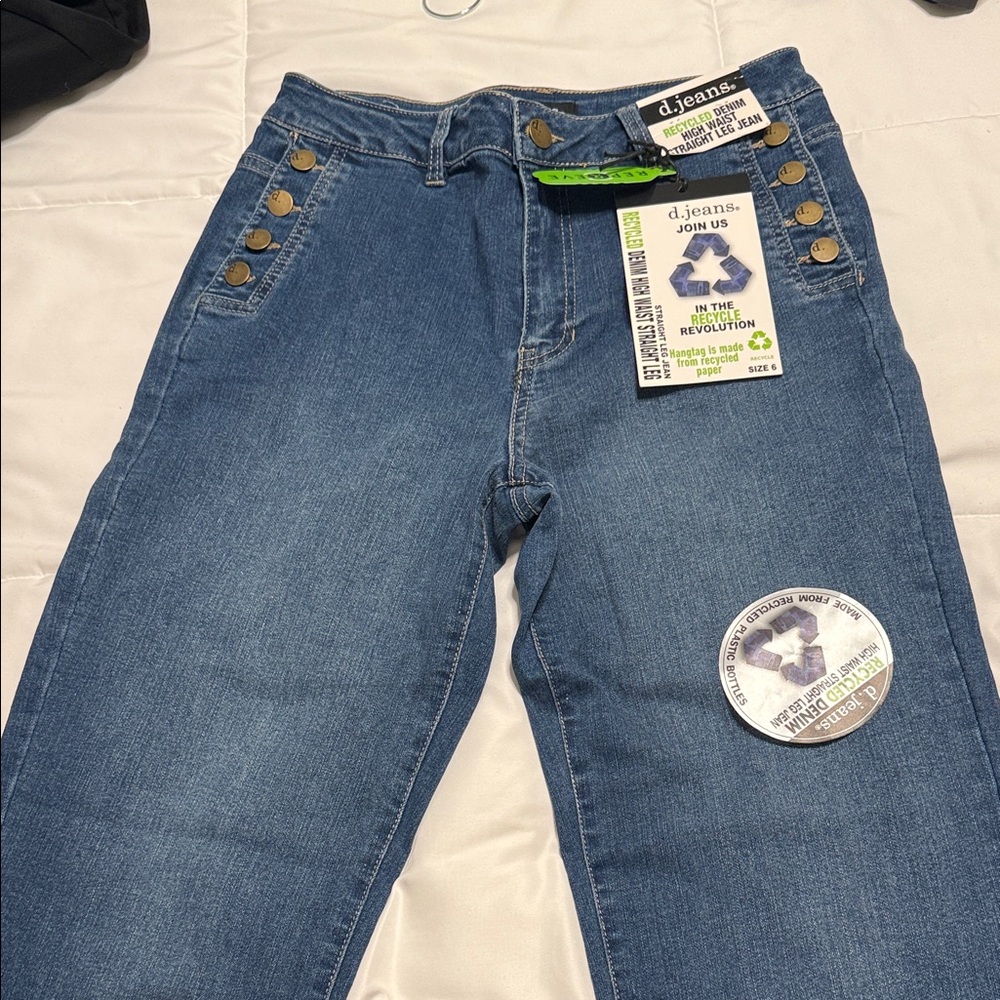 d. jeans Denim with Brass Button Accents